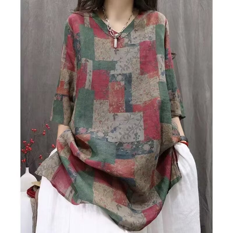 DESENLİ İNCE RETRO TUNİK