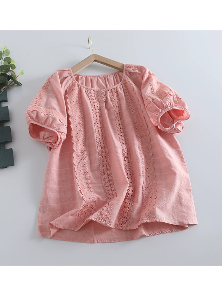 KISA KOLLU YAZLIK DANTELLİ GÖMLEK