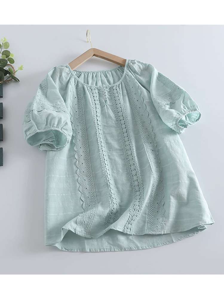 KISA KOLLU YAZLIK DANTELLİ GÖMLEK