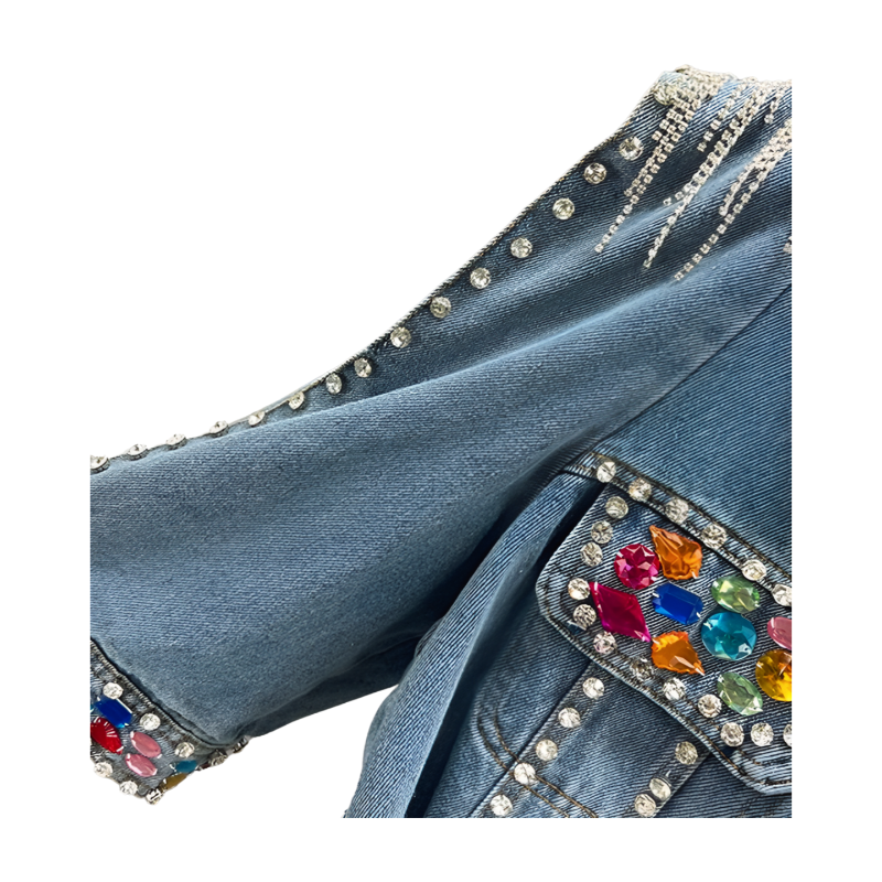 TAŞ İŞLEMELİ KOT CEKET